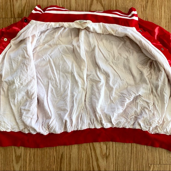 Vintage Don Alleson Athletic Varsity Bomber Style RED JACKET - Picture 4 of 11
